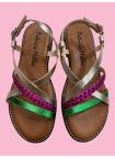 Zapatos Patricia Miller - Sandalias metalizadas verde rosa  -  Sandalias metalizadas