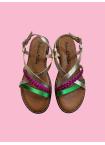 Zapatos Patricia Miller - Sandalias metalizadas verde rosa  - NUMERO: 36, 37, 38, 39, 41